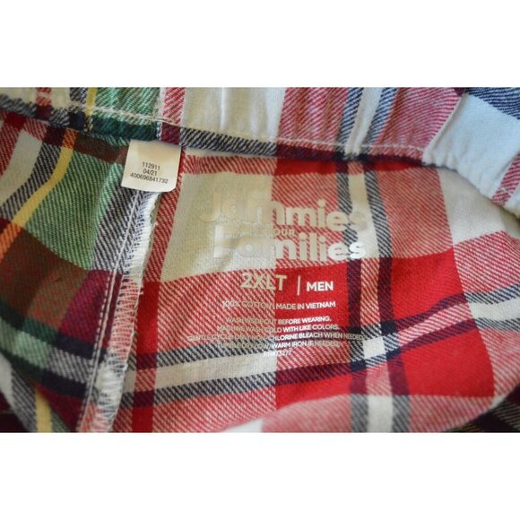 Jammies For Your Families Holiday Plaid Red Green Pajama Set Men's 2XL - Picture 3 of 6